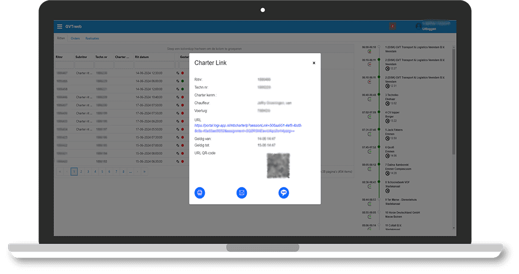 Example of LogiConnect-Charter on laptop